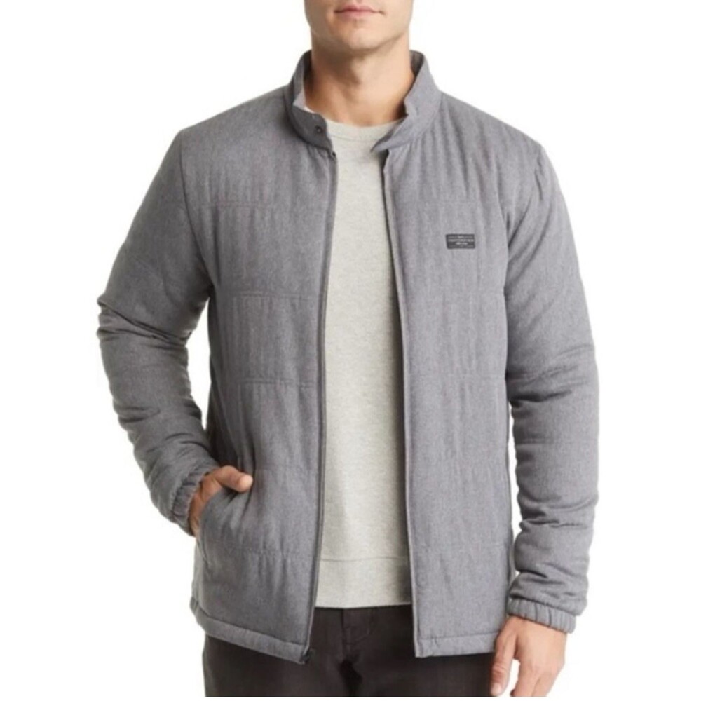 Travis Mathew Men's Full Zip Seaboard Puffer Golf Jacket Heather Sleet Size M
